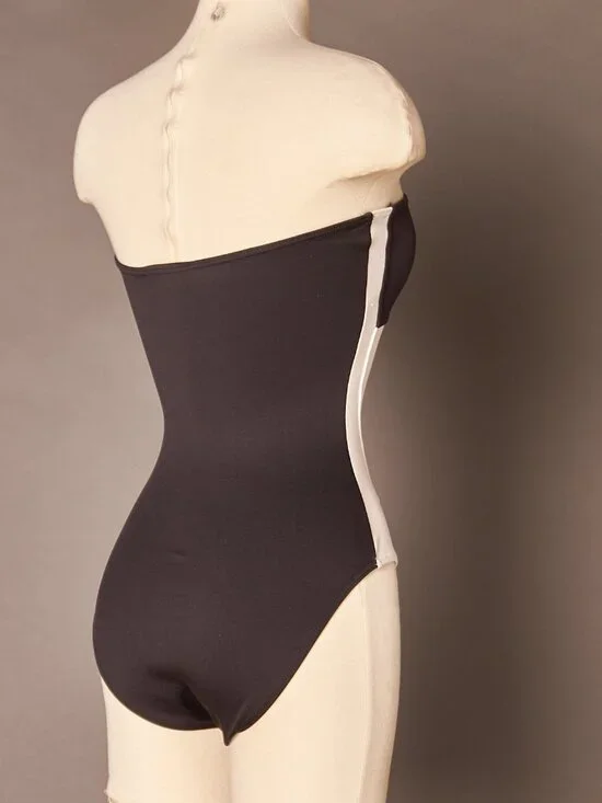 Late 80s Early 90s Black and White Liza Bruce Body Suit